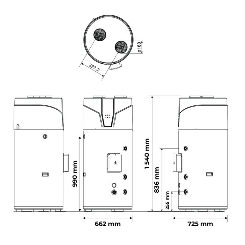 Brugsvandsvarmepumpe Stelios 200 Liter Monoblok Gulvmodel