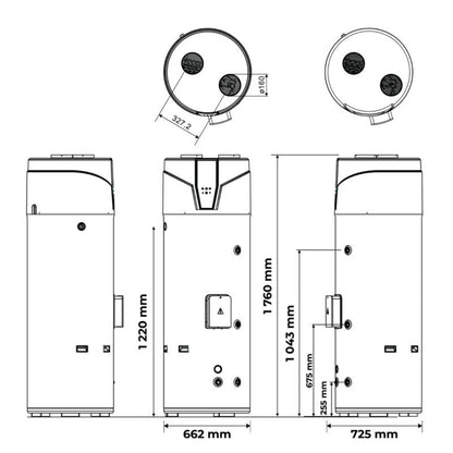 Brugsvandsvarmepumpe 250 Liter Monoblok