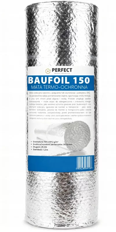 Termoisoleringsmåtte 1,2x25 m Sølv 30 m² BAUFOIL150