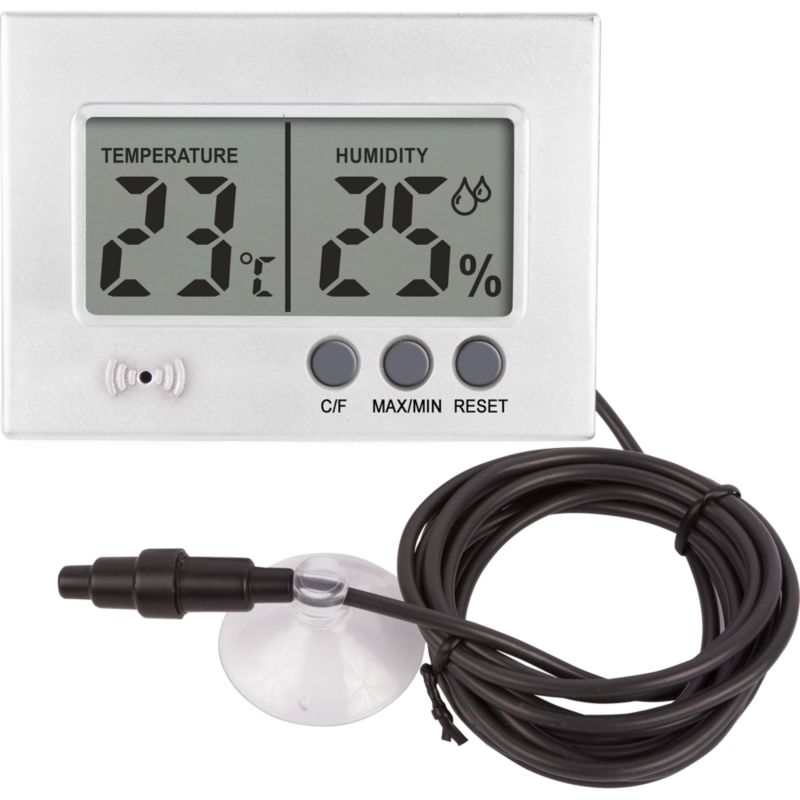 Digitalt termometer og hygrometer til terrarier