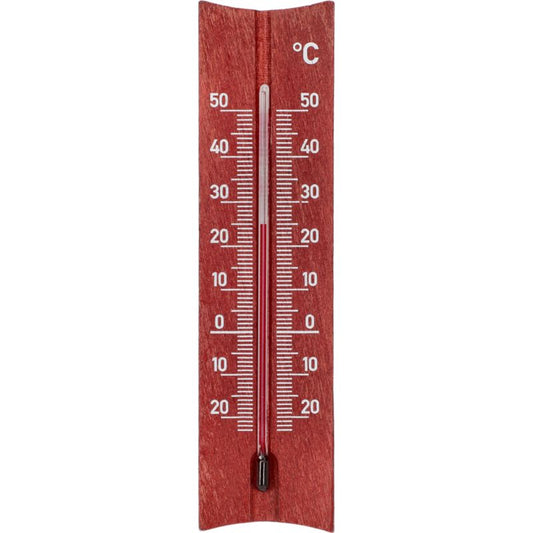 15 cm rumfarvet analogt rumtermometer i træ