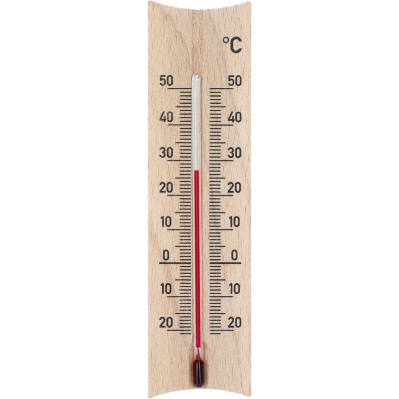 Naturligt analogt rumtermostat 15 cm i træ