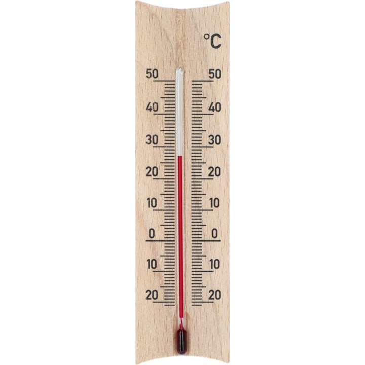 Naturligt analogt rumtermostat 15 cm i træ
