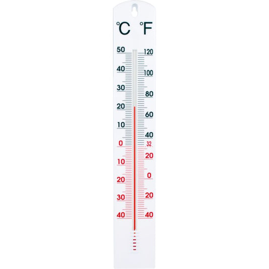 Plastiktermometer til rum 40 cm hvid