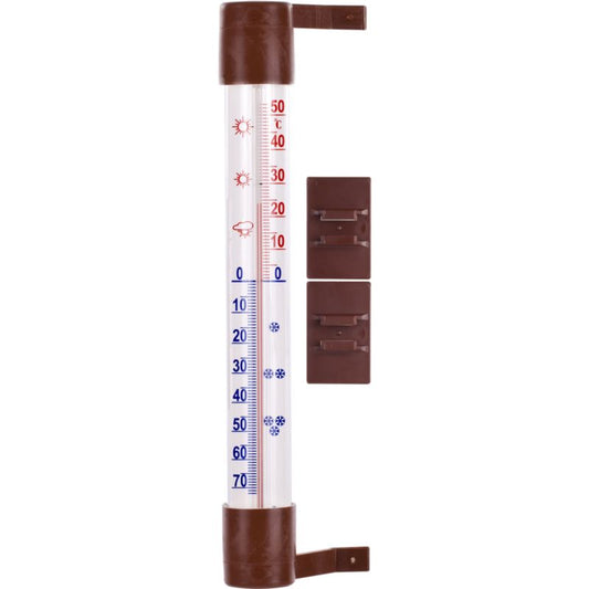 Udendørs vinduestermometer 23 cm i brun