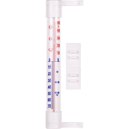 Rørtermometer til vindue 23 cm hvid