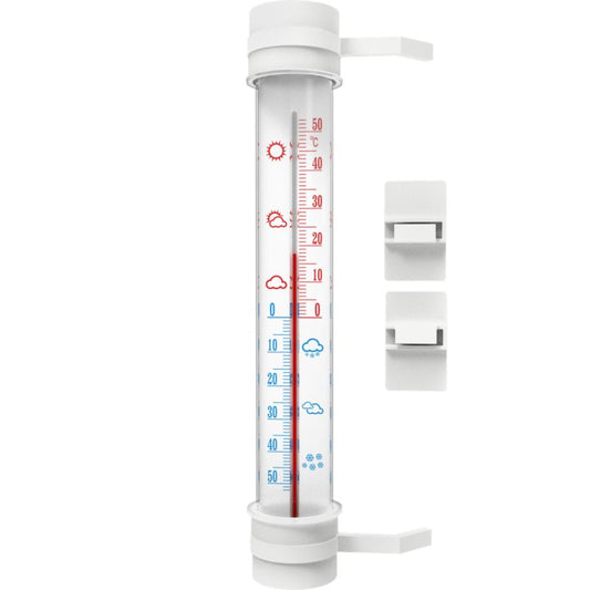 Rørformet vinduestermometer 27 cm hvid