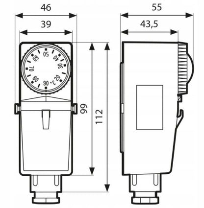 Rørtermostat BRC 20-90°C Udvendig Indstilling