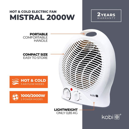 Varmeblæser Mistral 2000W Hvid