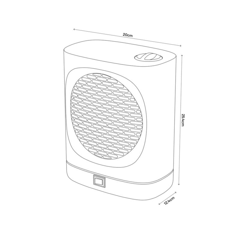 GoodHome termovifte med oscillation 2 kW hvid