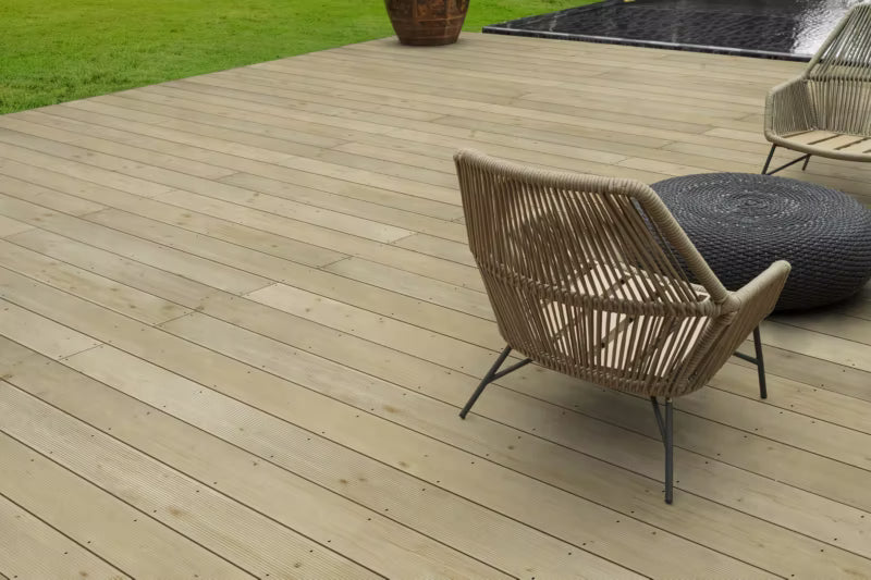 Terrassebræt Gran 24x145x2500 mm Natur