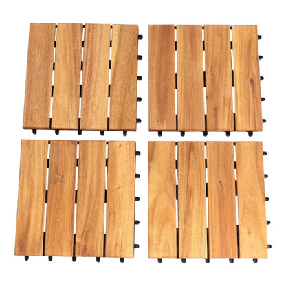 Terrasseflise Floro 30x30 cm Akacie 4 Stk.