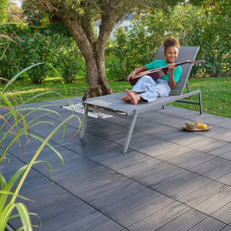 Terrasseflise Horten 45x45 cm Antracit