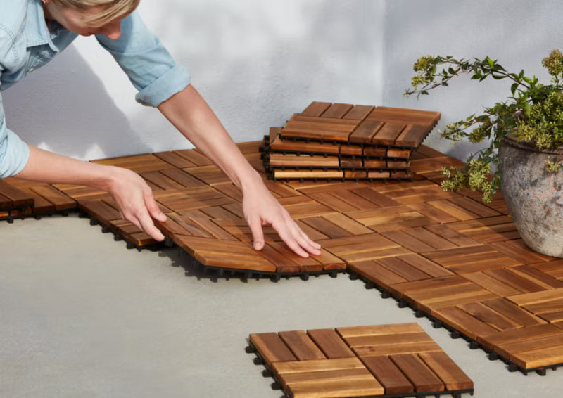 Terrasseflise Lempa 30x30 cm Akacie 4 Stk.