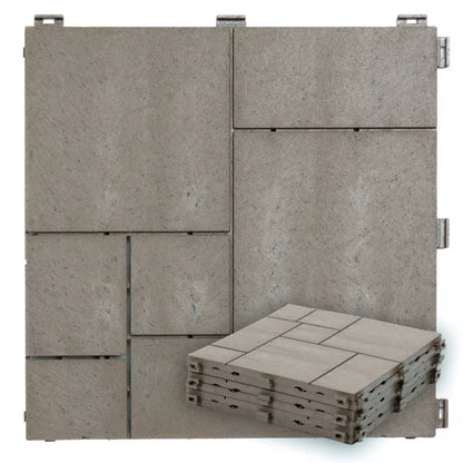 Terrasseflise Stone Mosaic 30x30 cm Lys Brun 6 Stk