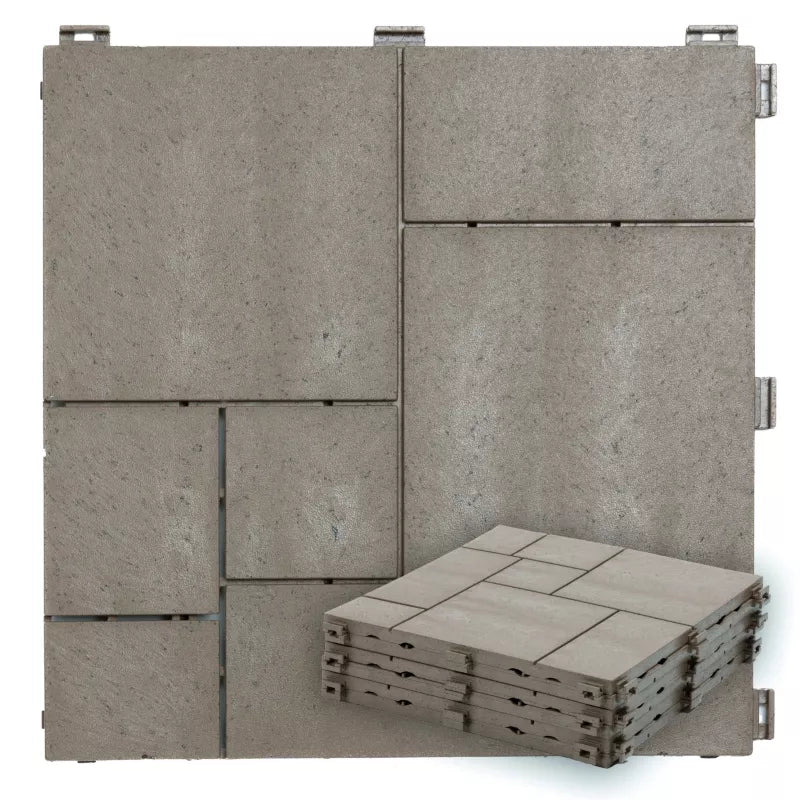 Terrasseflise Stone Mosaic 30x30 cm Lys Brun 6 Stk