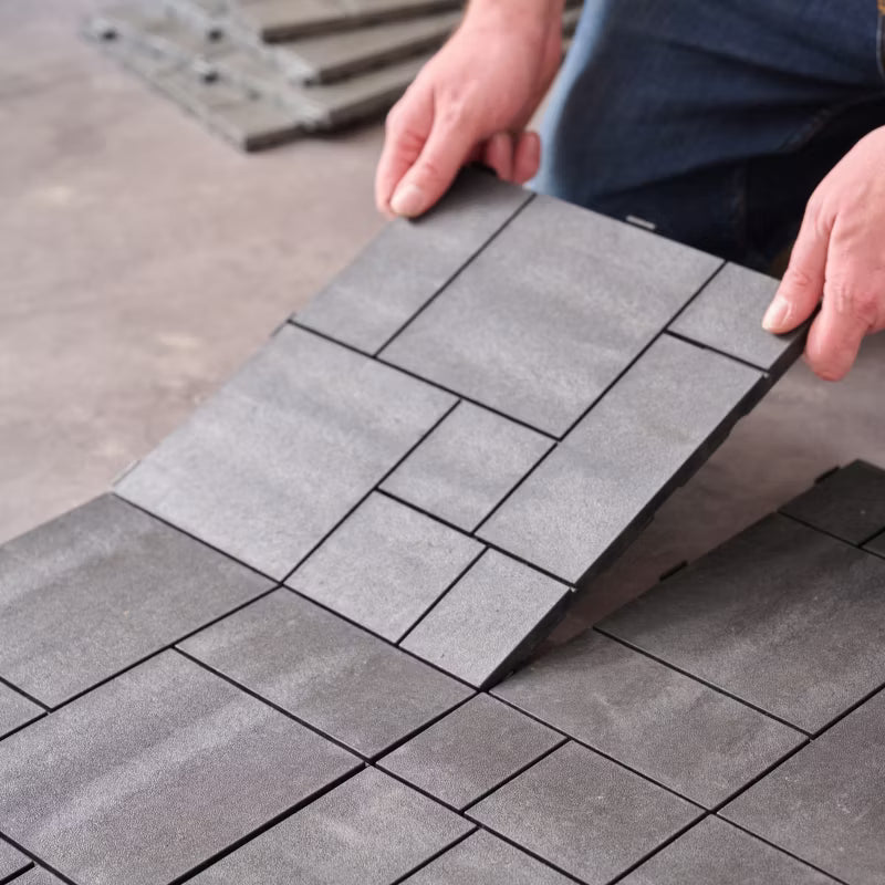 Terrasseflise Vadso 30x30 cm Antracit Gummi