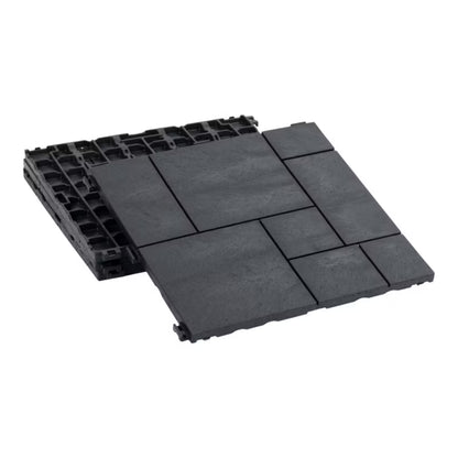 Terrasseflise Vadso 30x30 cm Antracit Gummi