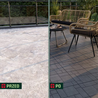 Terrasseflise Vadso 30x30 cm Antracit Gummi