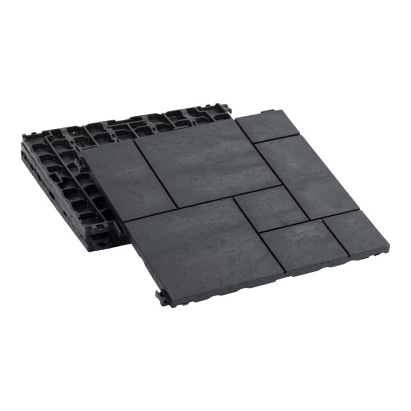 Terrasseflise Vadso 30x30 cm Antracit Gummi
