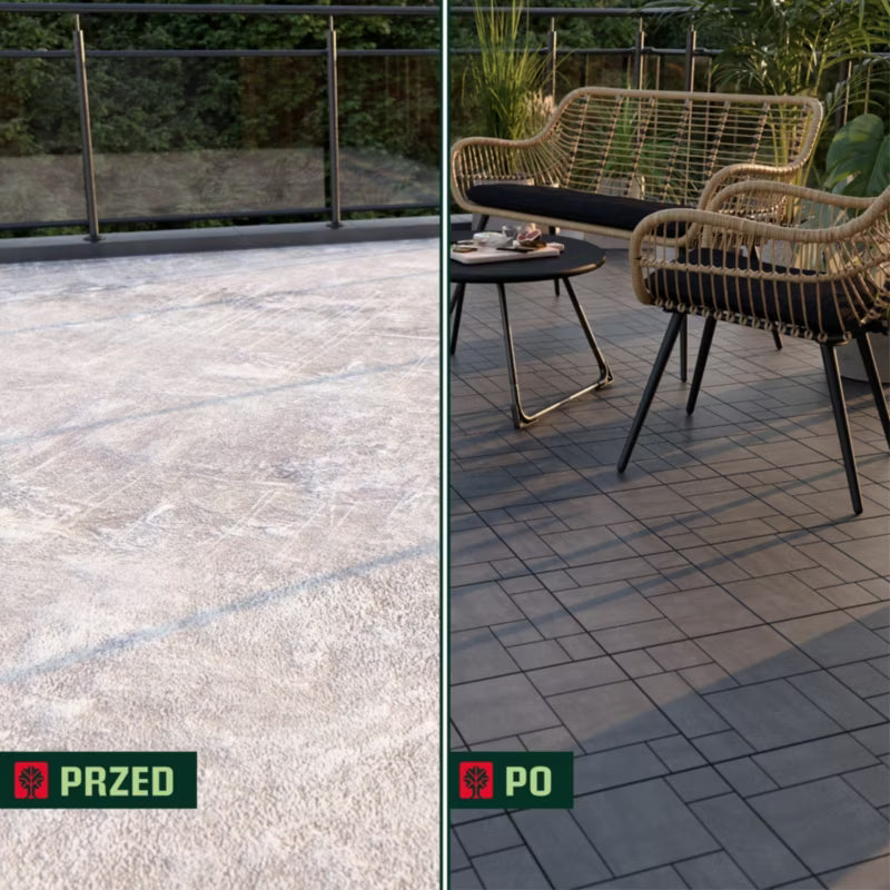 Terrasseflise Vadso 30x30 cm Antracit Gummi