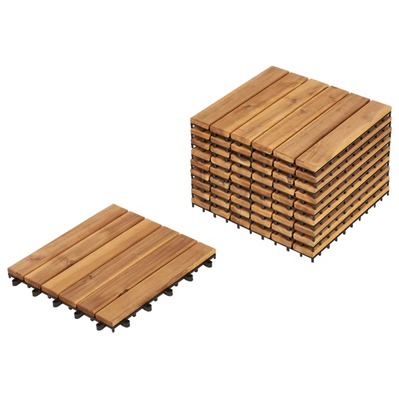 Terrassefliser Accettura 30x30 cm Akacie Natur 0,9 m²