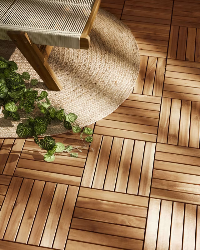 Terrassefliser Accettura 30x30 cm Akacie Natur 0,9 m²
