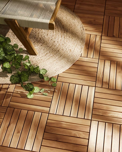 Terrassefliser Accettura 30x30 cm Akacie Natur 0,9 m²
