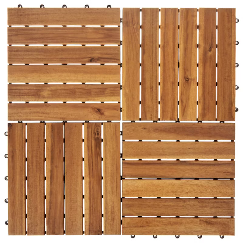 Terrassefliser Accettura 30x30 cm Akacie Natur 0,9 m²