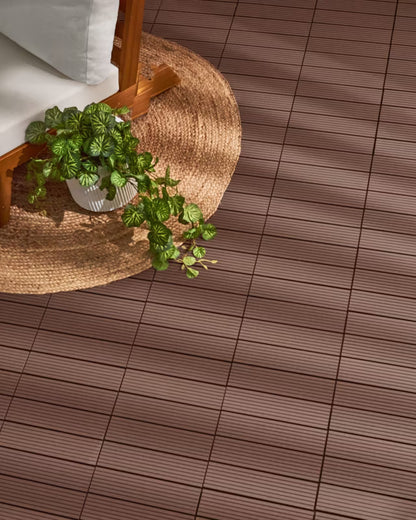 Terrassefliser Ateleta 30x30 cm Brun Komposit WPC 0,9 m²