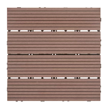 Terrassefliser Ateleta 30x30 cm Brun Komposit WPC 0,9 m²