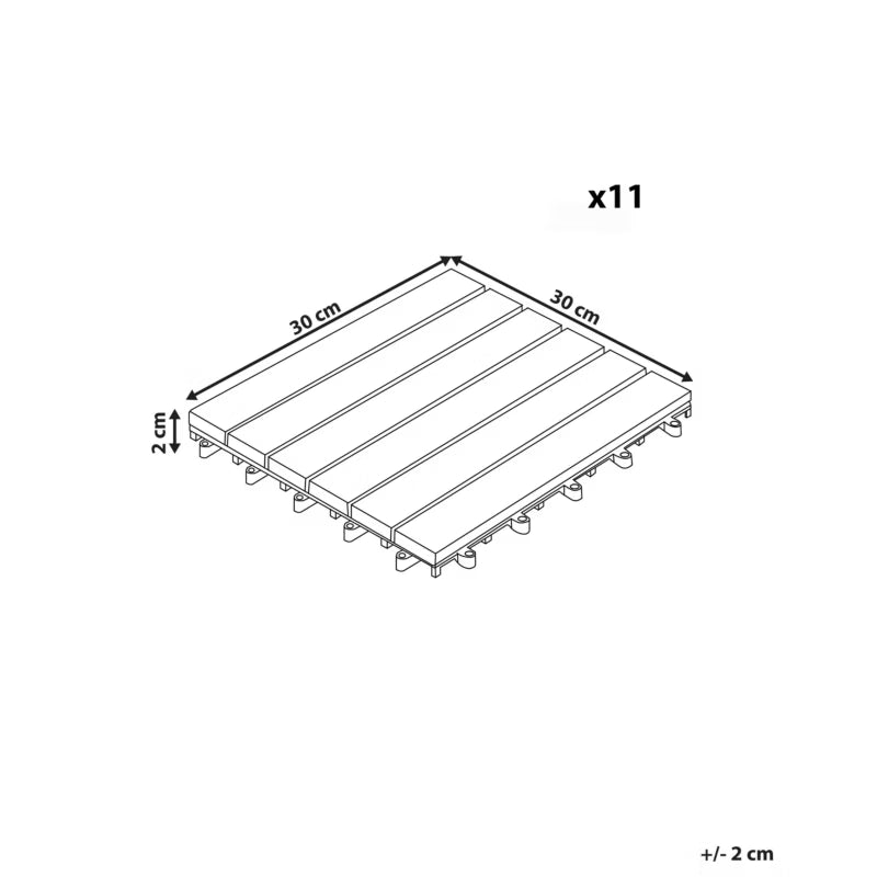 Terrassefliser Ateleta 30x30 cm Brun Komposit WPC 0,9 m²