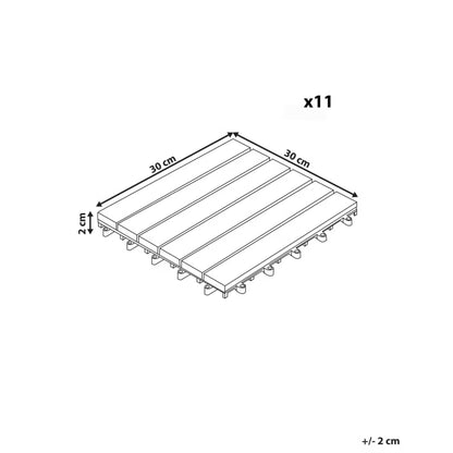 Terrassefliser Ateleta 30x30 cm Brun Komposit WPC 0,9 m²