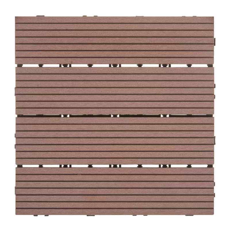 Terrassefliser Ateleta 30x30 cm Brun Komposit WPC 0,9 m²
