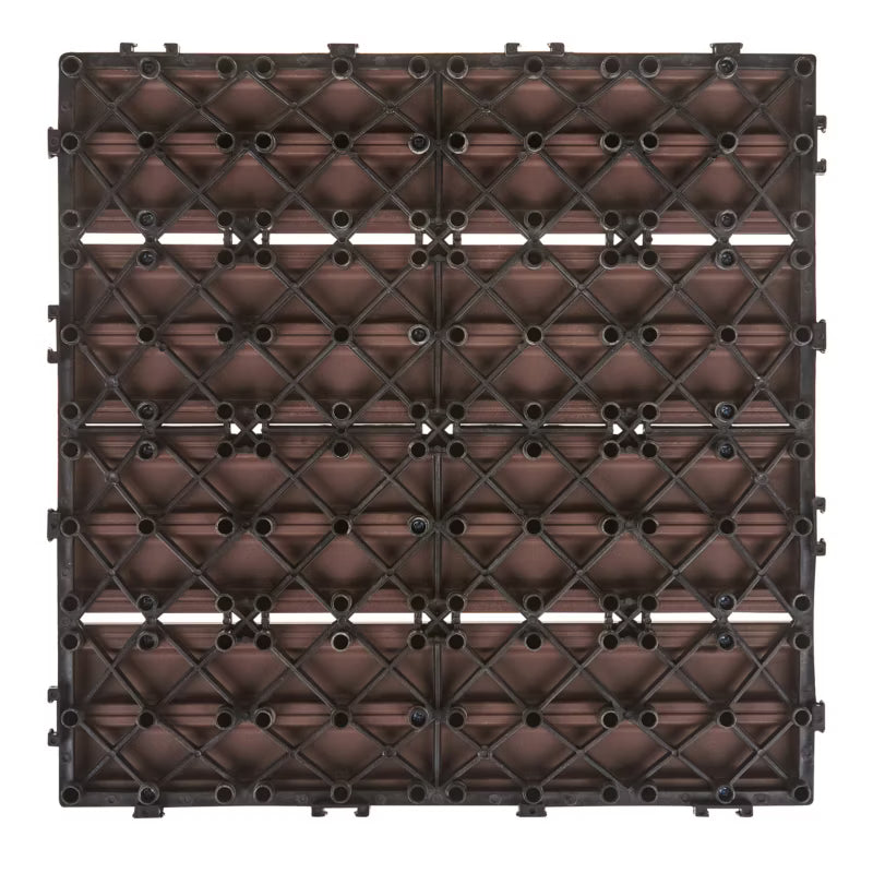 Terrassefliser Ateleta 30x30 cm Brun Komposit WPC 0,9 m²