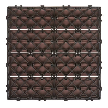 Terrassefliser Ateleta 30x30 cm Brun Komposit WPC 0,9 m²