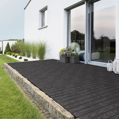 Terrassefliser WPC 30x30 cm Antracit Trælook 44 Stk.