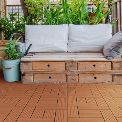 Terrassefliser WPC 30x30 cm Lys Brun 2 m²