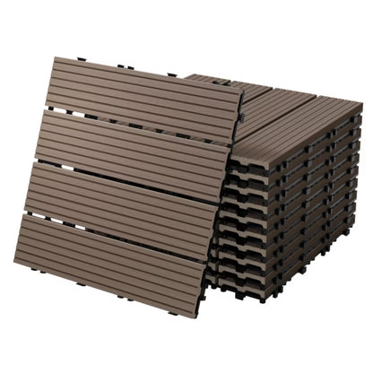 Terrassefliser WPC 30x30 cm Mørkebrun 2 m²