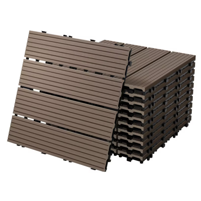 Terrassefliser WPC 30x30 cm Mørkebrun 2 m²