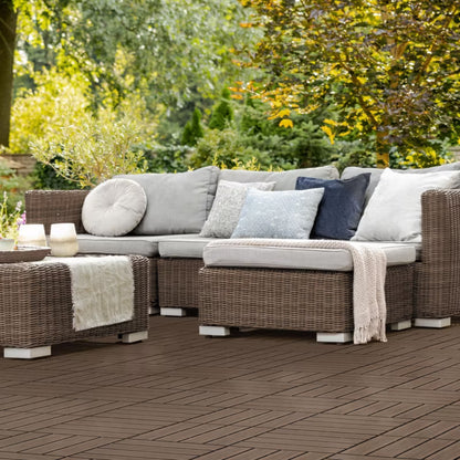 Terrassefliser WPC 30x30 cm Mørkebrun 4 m²