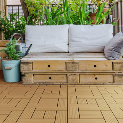 Terrassefliser WPC 30x30 cm Teak 22 Stk 2 m²