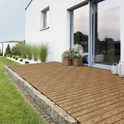 Terrassefliser WPC 30x30 cm Teak Trælook 44 Stk 4 m²