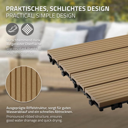 Terrassefliser WPC 30x30 cm Trælook Drenage Klik
