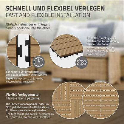 Terrassefliser WPC 30x30 cm Trælook Drenage Klik