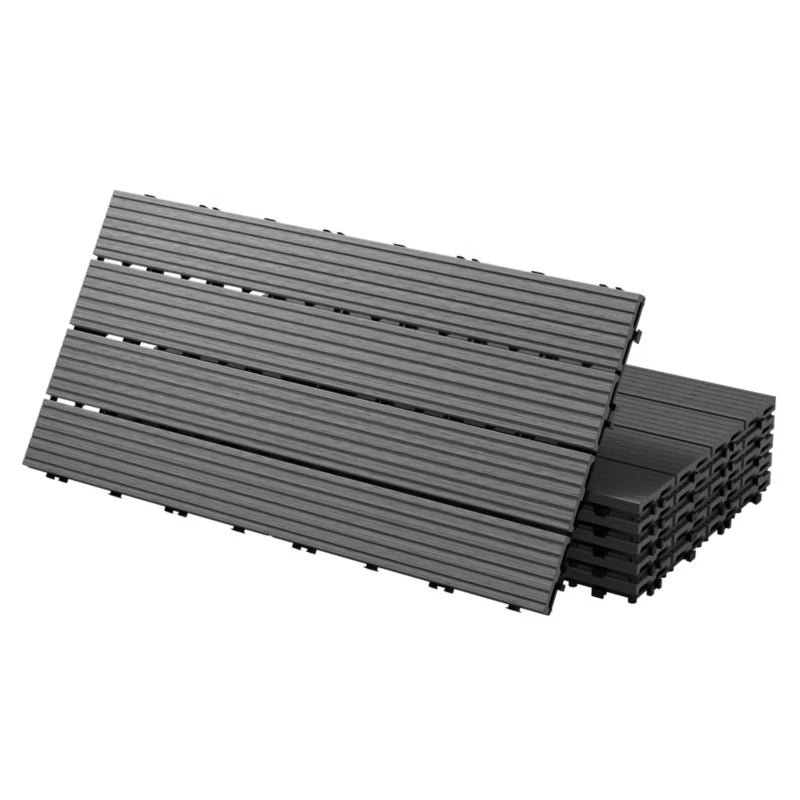 WPC Terrassefliser 60x30 cm Antracit 1 m²