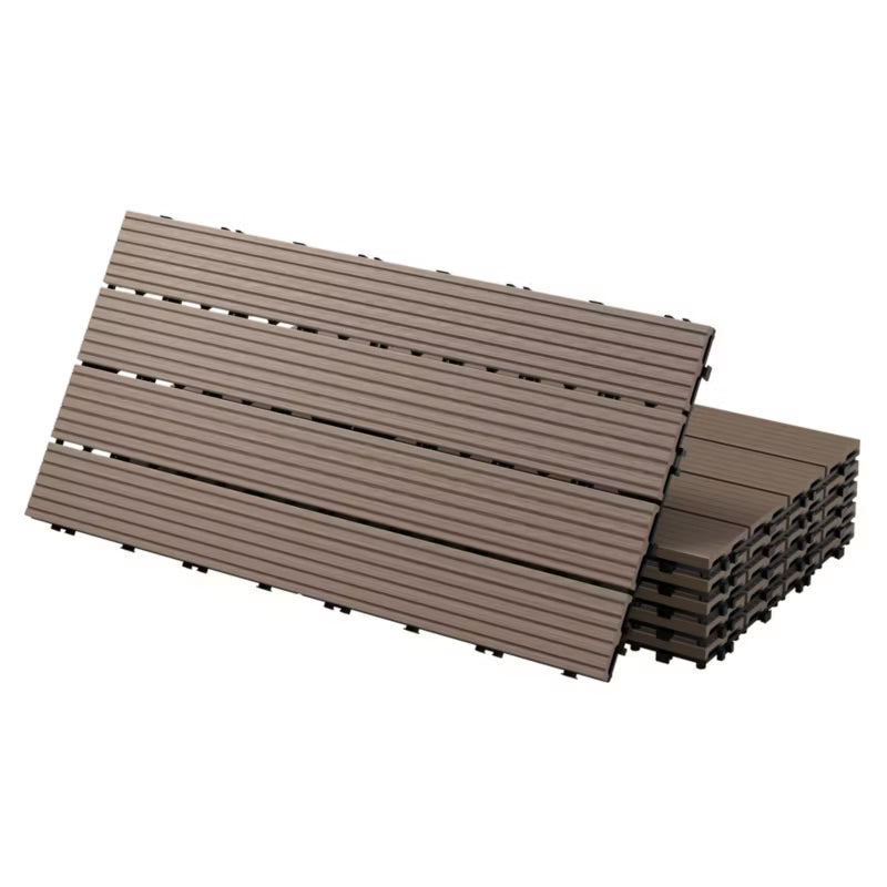 Terrassefliser WPC 60x30 cm Mørkebrun 3 m²