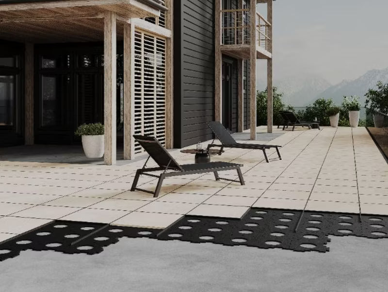 Terrassefod Easy Drop 67x67 cm Sort 6 Stk.