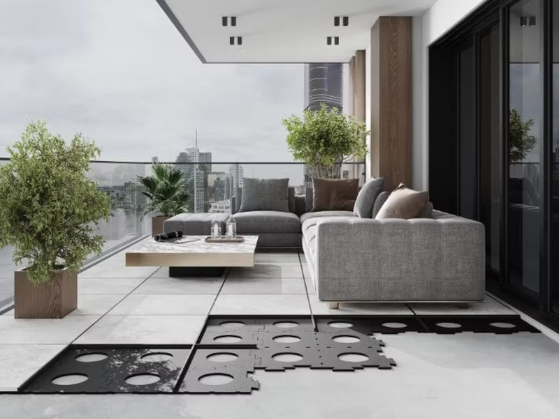 Terrassefod Easy Drop 67x67 cm Sort 6 Stk.