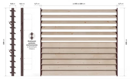 Terrassejalousi 150x109 cm Brun Gran